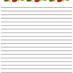 Christmas Border Lined Writing Paper   5 Free Pdf Printables Inside Christmas Lined Paper Template