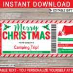 Christmas Camping Trip Ticket Within Christmas Ticket Template Free Download
