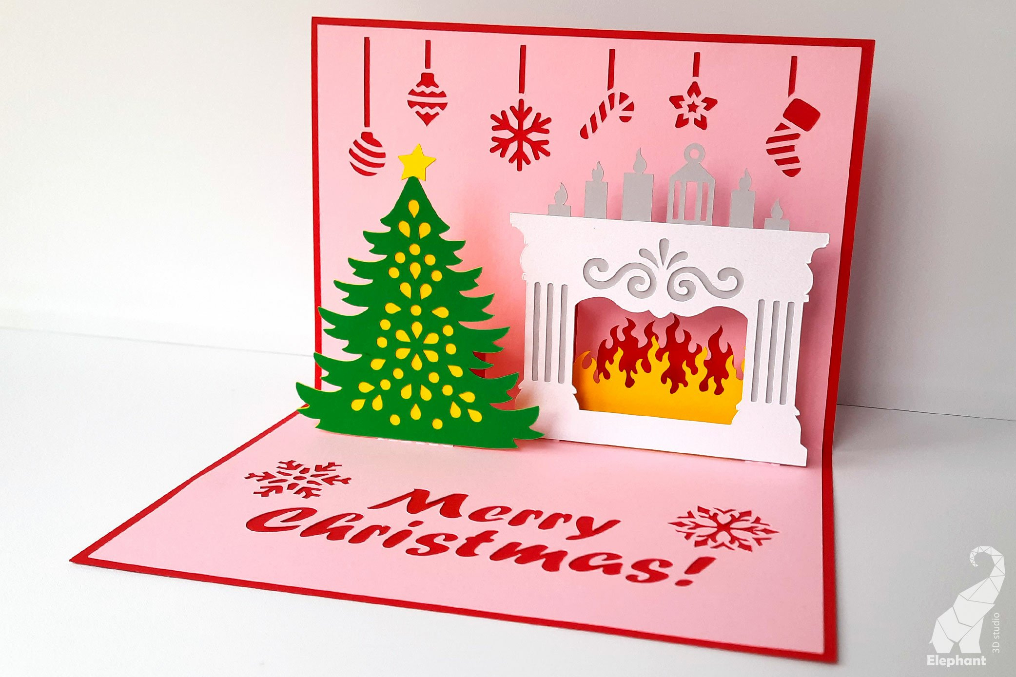 Christmas Card Svg Template | Pop Up Card Christmas Tree Svg intended for Christmas Pop Up Card Template Free Download