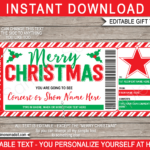 Christmas Concert Ticket Template | Surprise Tickets To A Show Or For Christmas Show Ticket Template