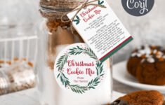 Christmas Cookie In A Jar Instructions Tag And Sticker | Editable pertaining to Christmas Jar Labels Template