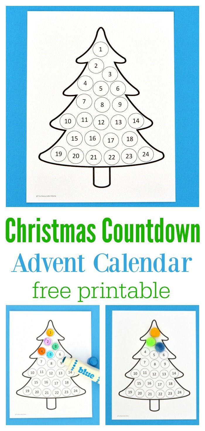 Christmas Tree Advent Calendar Template
