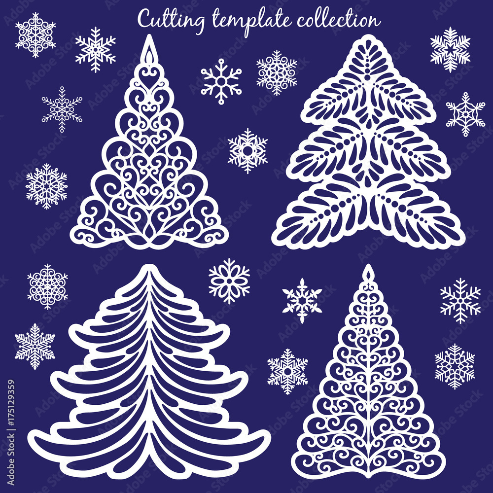 Christmas Cutting Templates Collection: Trees And Snowflakes Cut intended for Christmas Paper Cutting Template Free