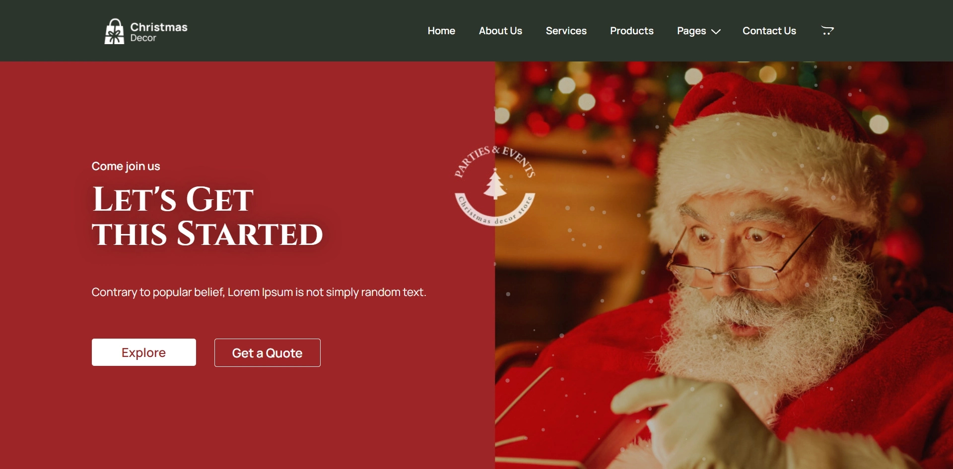Christmas Decor WordPress Website Template regarding Christmas Theme Website Template