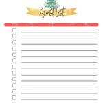 Christmas Dinner Guest List Planner | Instant Download| Printable In Christmas Party Rsvp List Template