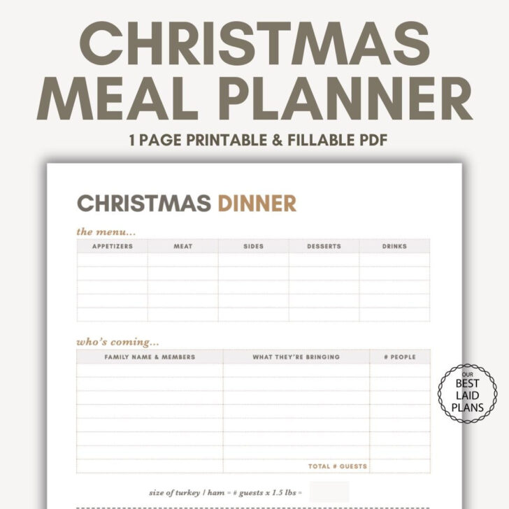 Christmas Menu List Template