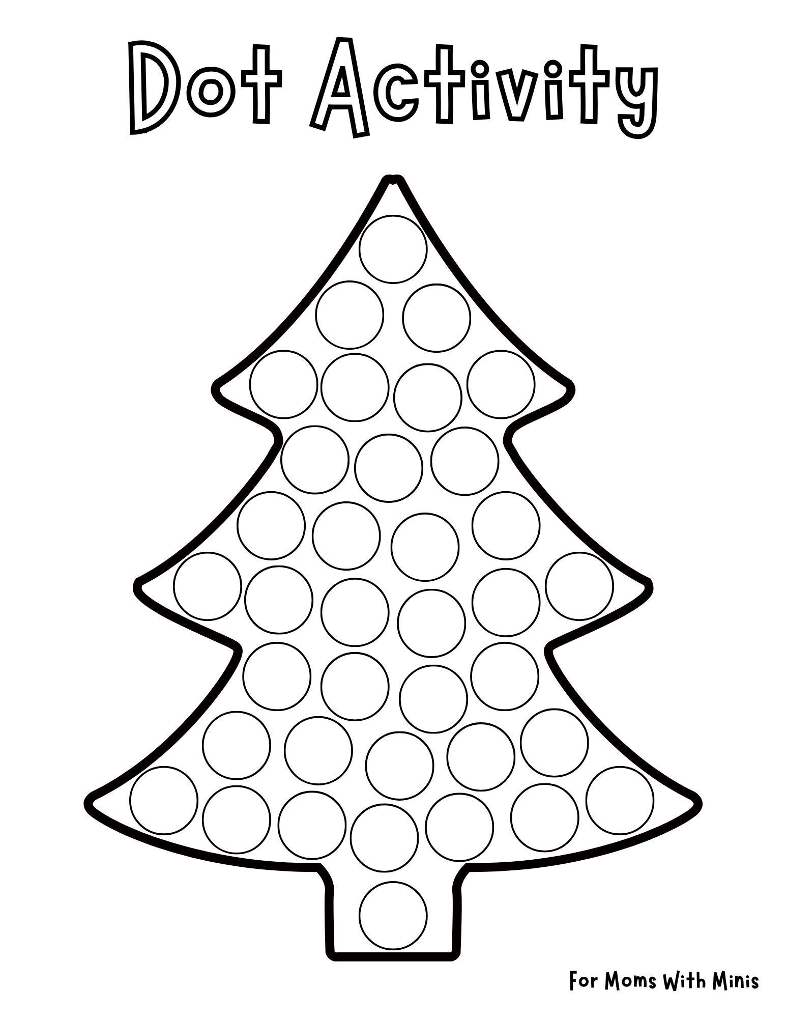 Christmas Dot Activity for Christmas Tree Dot Painting Template