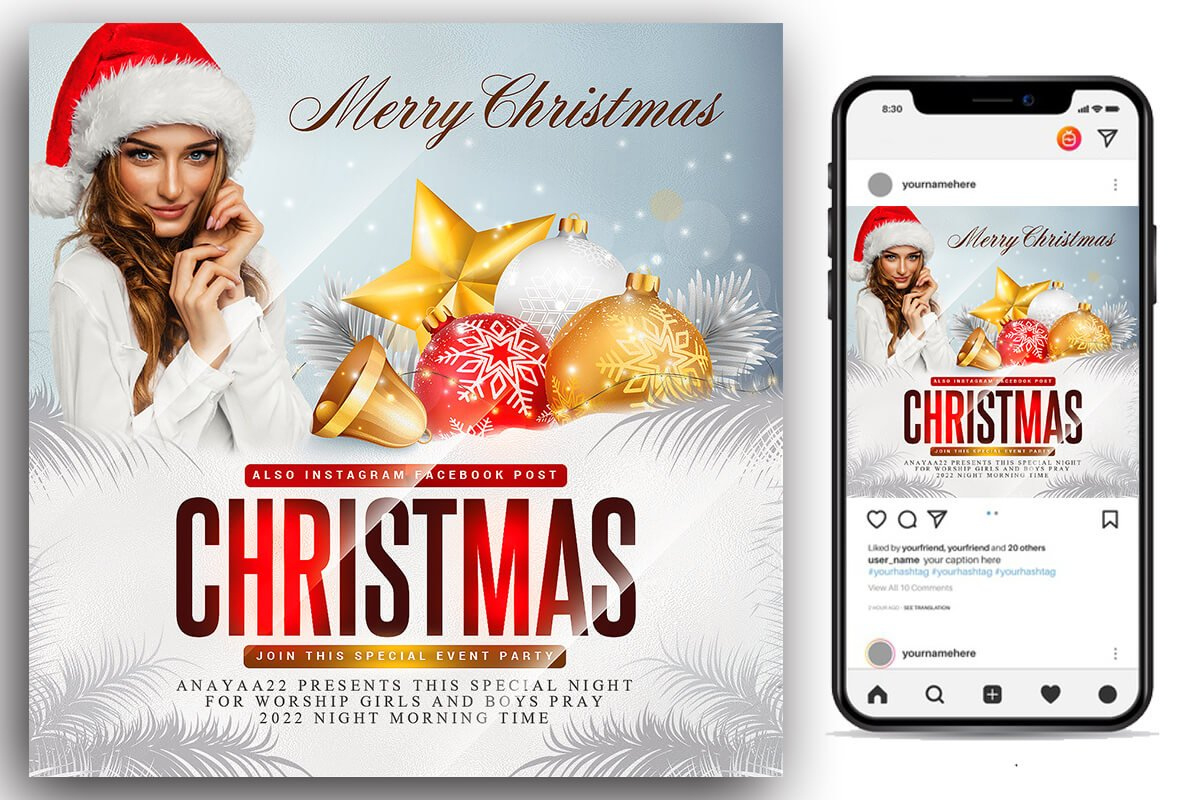 Christmas Flyer Psd Template – Free Design Resources within Christmas Template Free Psd
