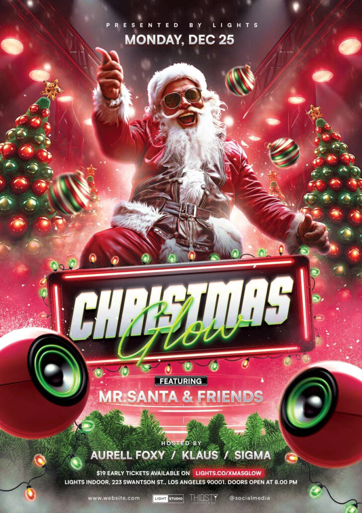 Christmas Party Flyer Template Psd