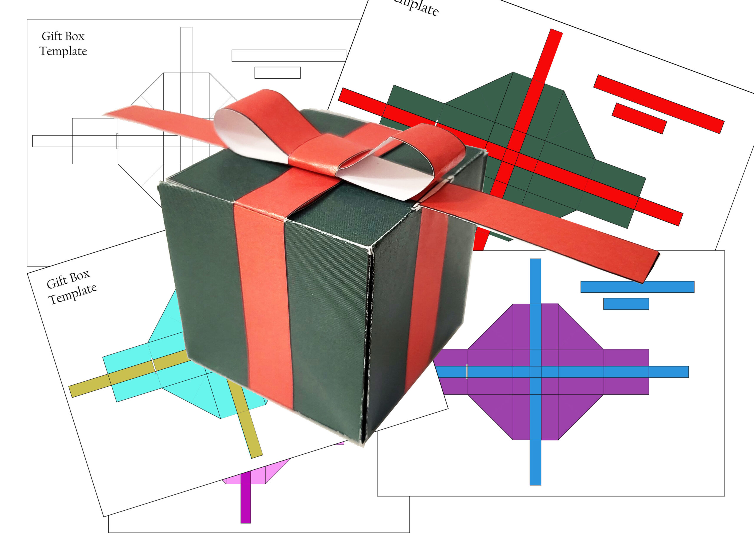 Christmas Gift Box Template | Teaching Resources intended for Christmas Paper Box Template