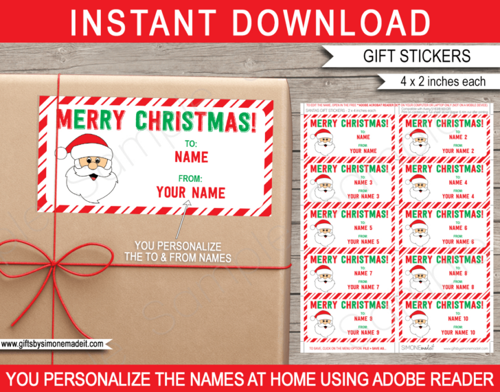 Christmas to from Label Template Christmas to from Label Template