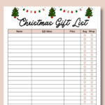 Christmas Gift List Editable | Fillable | Pdf | Printable With Christmas To Do List Template