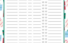 Christmas Gift List Templates – 20 Free Pages | Printabulls pertaining to Christmas List Template For Family
