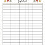 Christmas Gift List Templates   20 Free Pages | Printabulls Regarding Christmas Shopping List Template Free Download