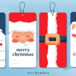 Christmas Gift Tags Set Vector Download For Christmas Tag Template Gifts