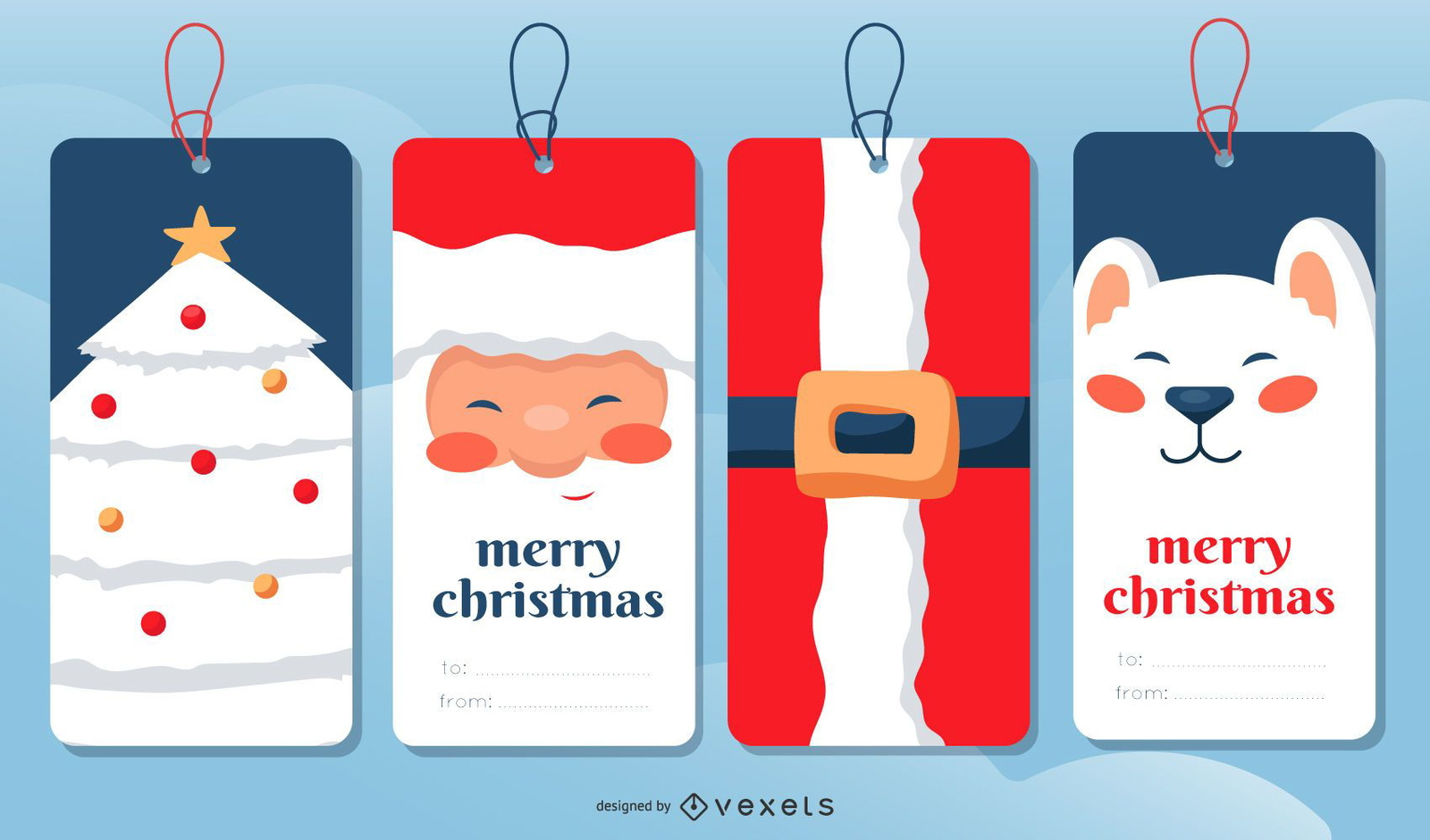Christmas Gift Tags Set Vector Download for Christmas Tag Template Gifts