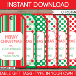Christmas Gift Tags Template   Red & Green In Christmas Tag Template Free Download