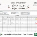 Christmas Gifts Tracker Excel Sheet | Digital Download Excel With Regard To Christmas Present Spreadsheet Template