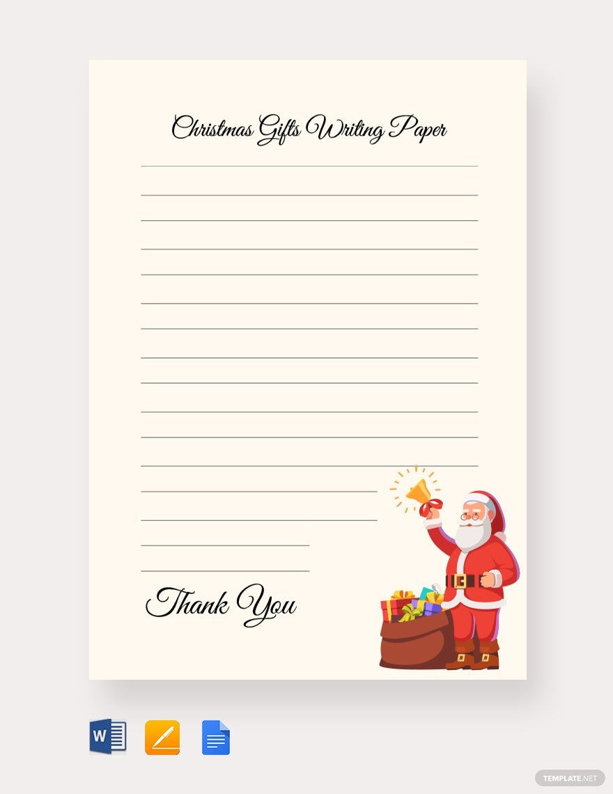 Christmas Gifts Writing Paper Template In Google Docs, Word, Pages inside Christmas Present Writing Template