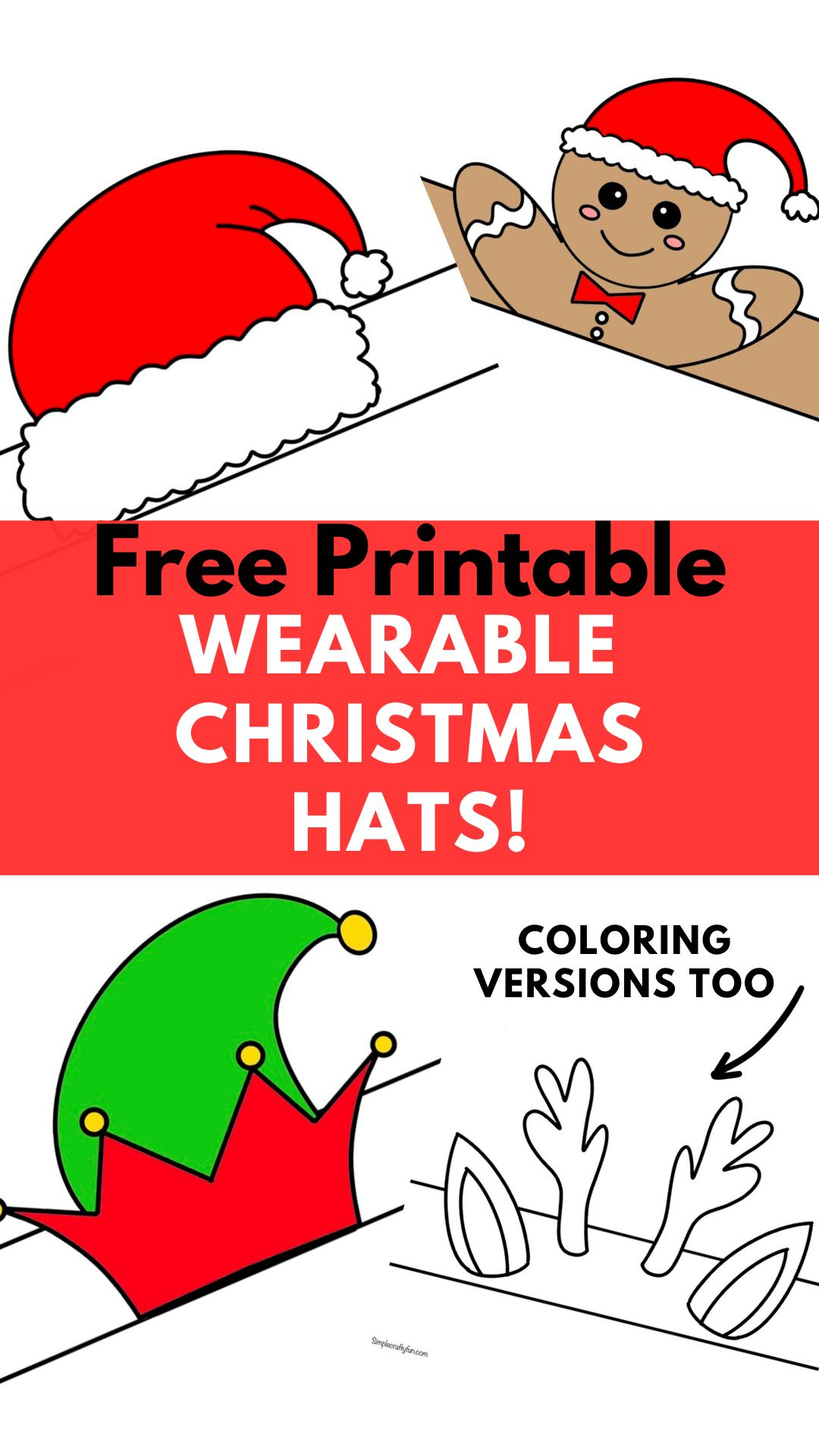 Christmas Hat Printable Crafts Free Printable - throughout Christmas Party Hat Template