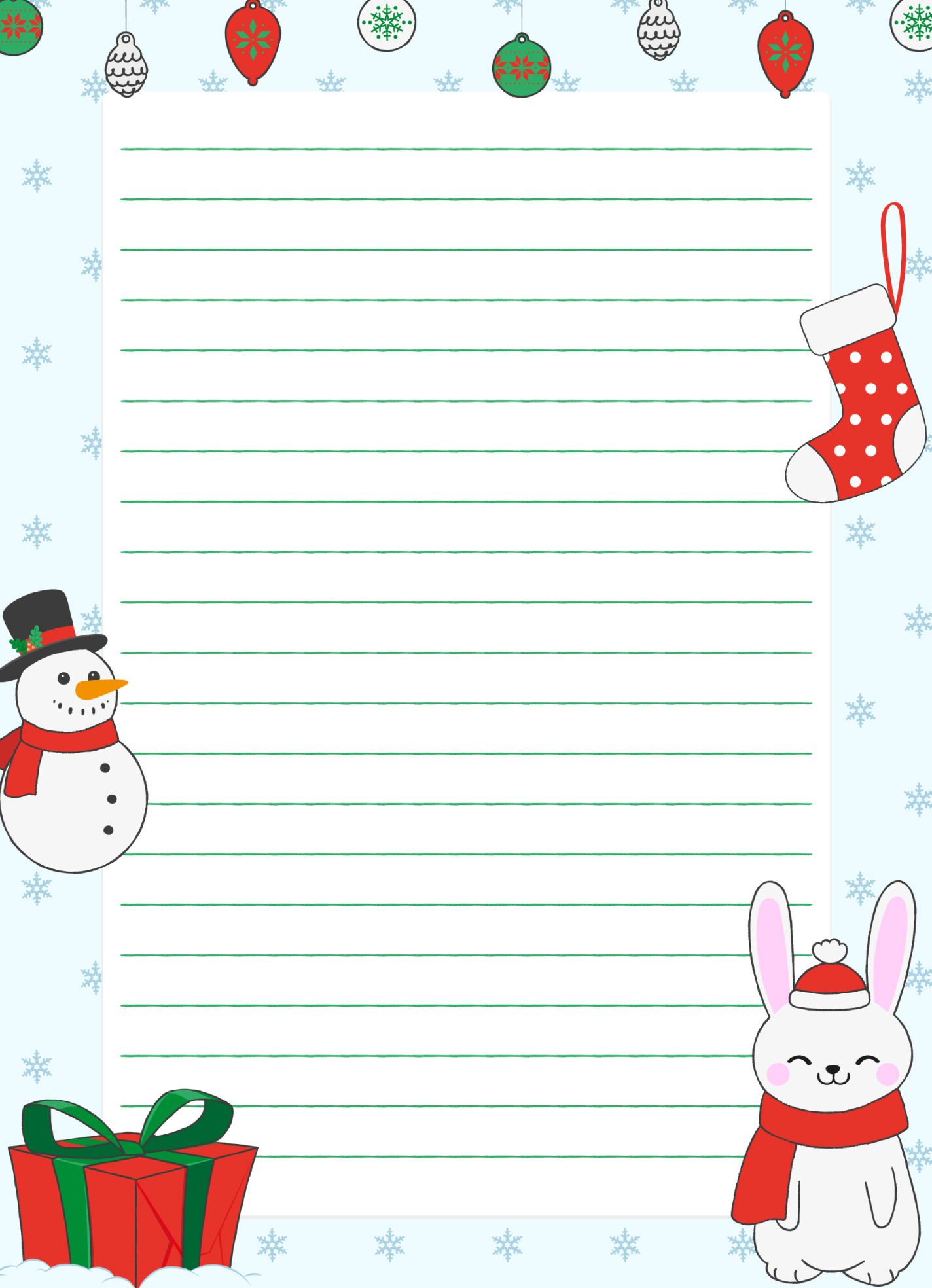 Christmas Holiday Lined Paper Free Google Docs Template - Gdoc.io pertaining to Christmas Paper Template Free