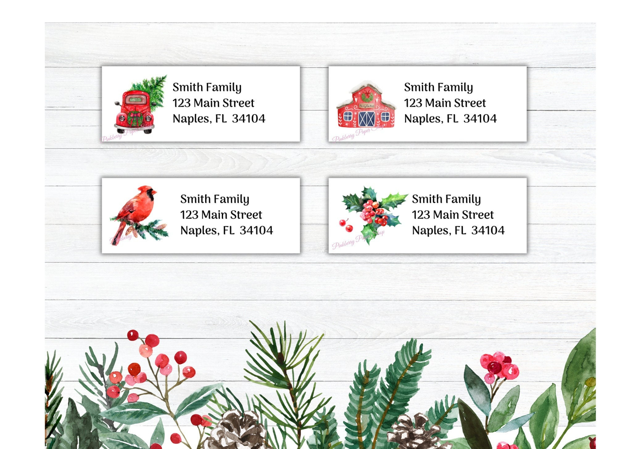 Christmas Holiday Return Address Label Bundle |Christmas Farm throughout Christmas Return Labels Template