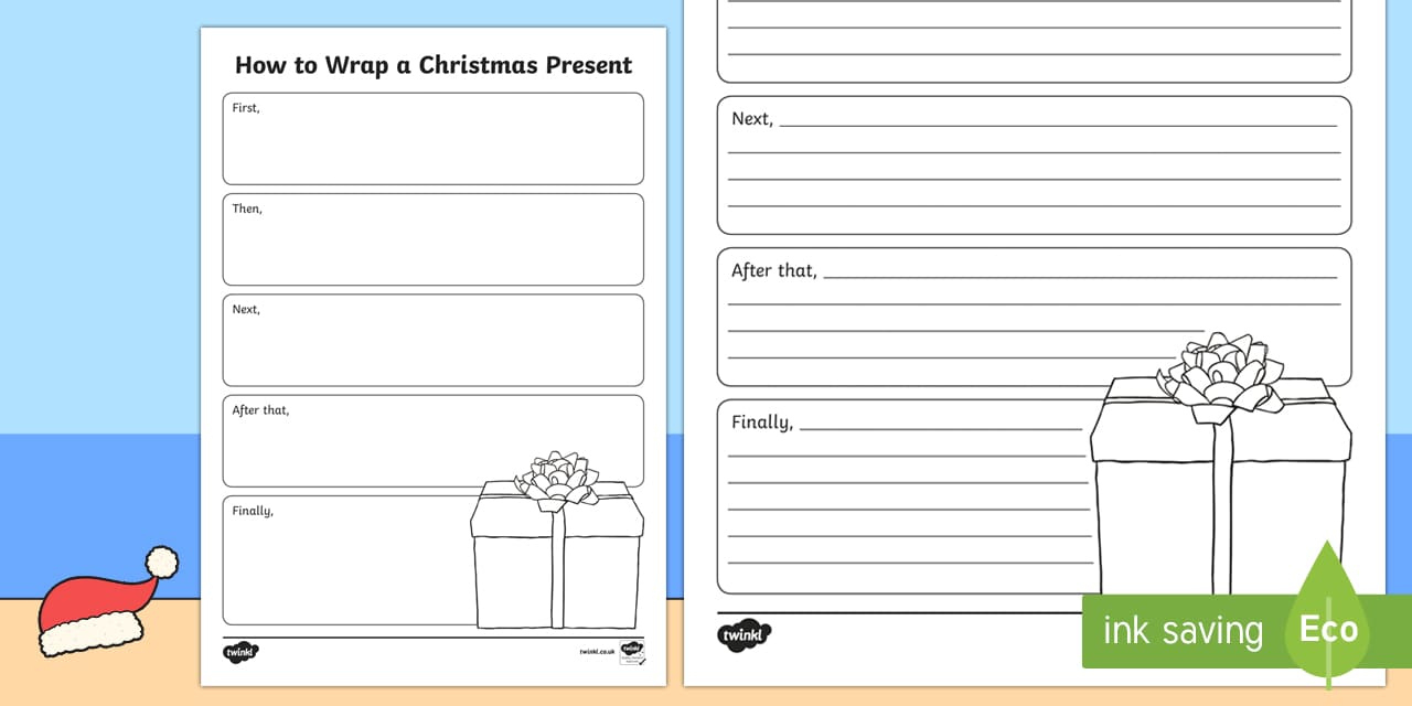 Christmas How To Wrap A Christmas Present Writing Template pertaining to Christmas Present Writing Template