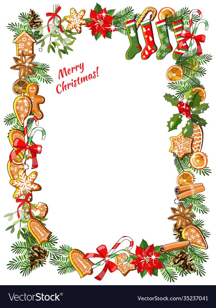 Christmas Invitation Or Greeting Card Design Fir – Royalty-Free Vector throughout Christmas Invitation Border Template