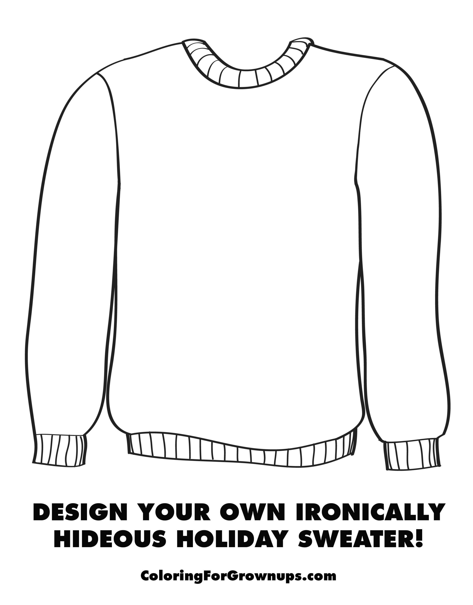 Christmas Jumper Colouring Template Online Free Design Your Own for Christmas Jumper Colouring Template