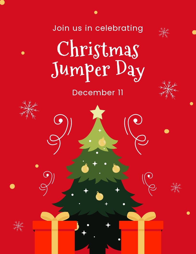 Christmas Jumper Day Charity Flyer Template In Word, Publisher in Christmas Jumper Day Poster Template