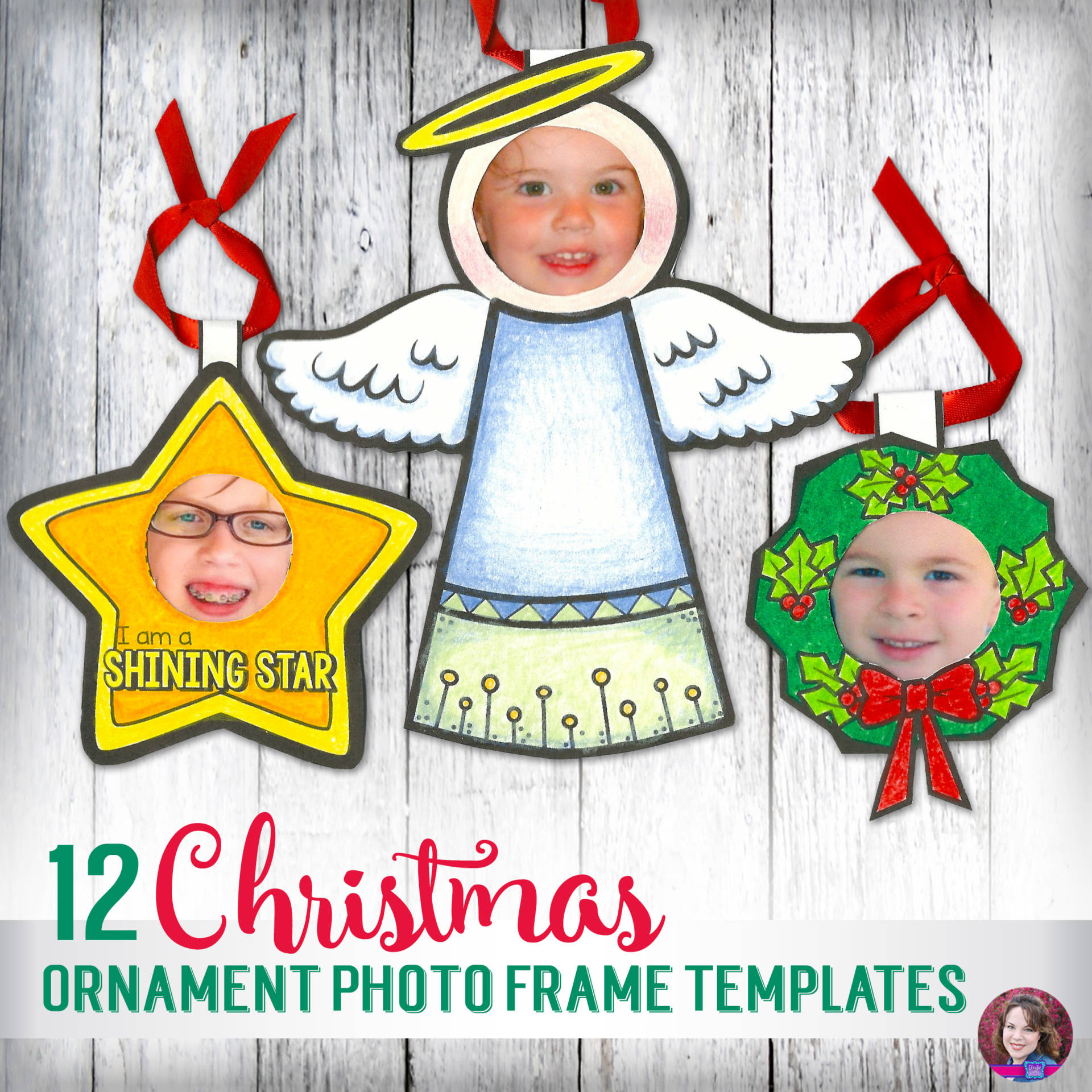 Christmas Keepsake Ornament Photo Frames Template (12) within Christmas Ornament Picture Frame Template