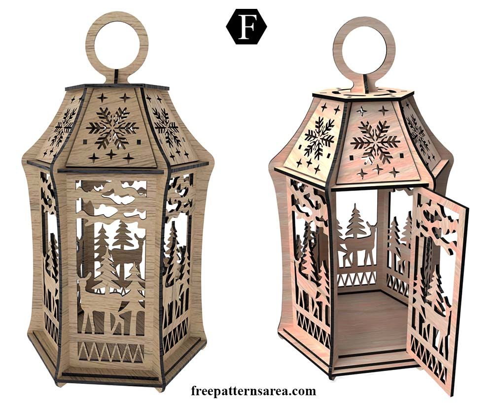 Christmas Laser Cut Lantern Patterns: Festive Diy Wood Decor with Christmas Lantern Template Free