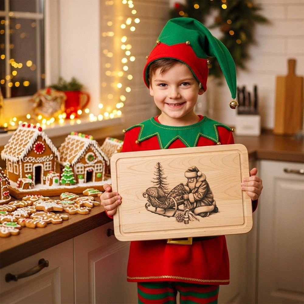 Christmas Laser Engraving File, Santa Charcuterie Board Design intended for Christmas Laser Engraving Template