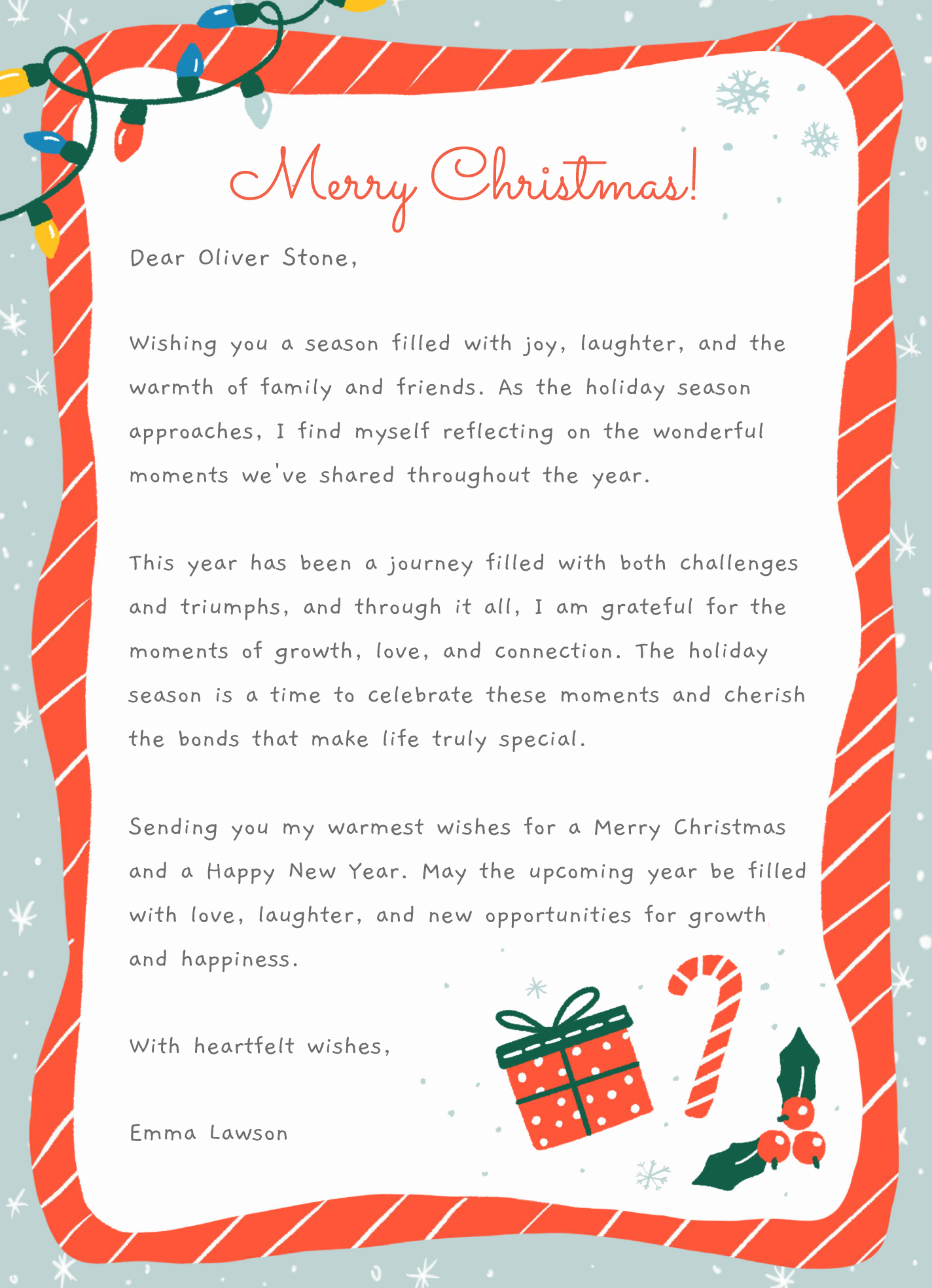 Christmas Letter Free Google Docs Template - Gdoc.io for Christmas Letter to Parents Template
