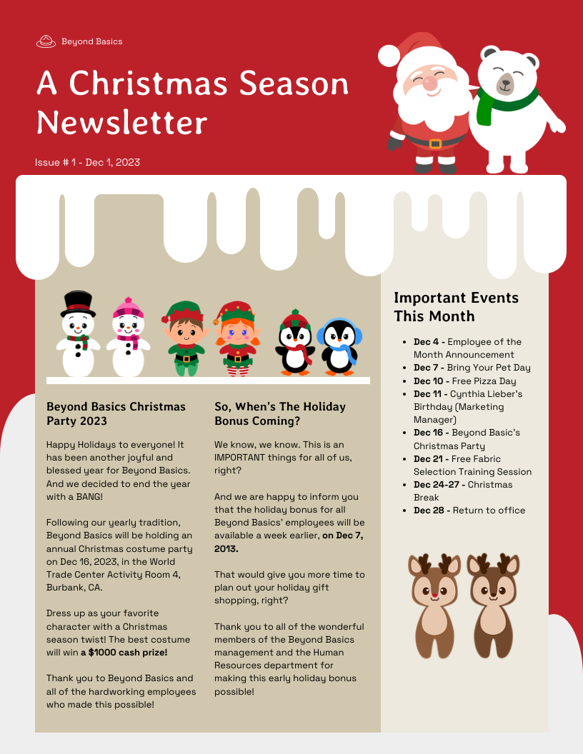 Christmas Letter Template Word Template - Venngage with regard to Christmas Newsletter Template For Publisher