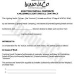 Christmas Light Installation Contract Template, Lighting Install With Christmas Light Installation Contract Template
