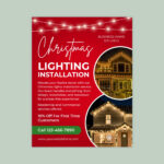 Christmas Light Installation Flyer   Etsy In Christmas Light Installation Flyer Template