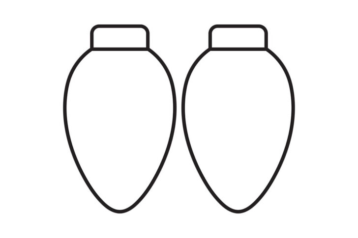 Christmas Light Bulb Cut Out Template