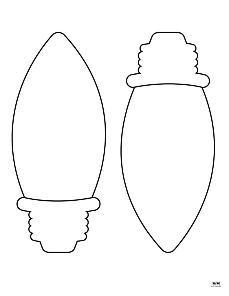 Christmas Light Templates - 25 Free Printable Pages | Printabulls pertaining to Christmas Light Bulb Cut Out Template