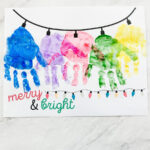 Christmas Lights Handprint Craft | Printable Template   Fox Farm Home In Christmas Light Handprint Template