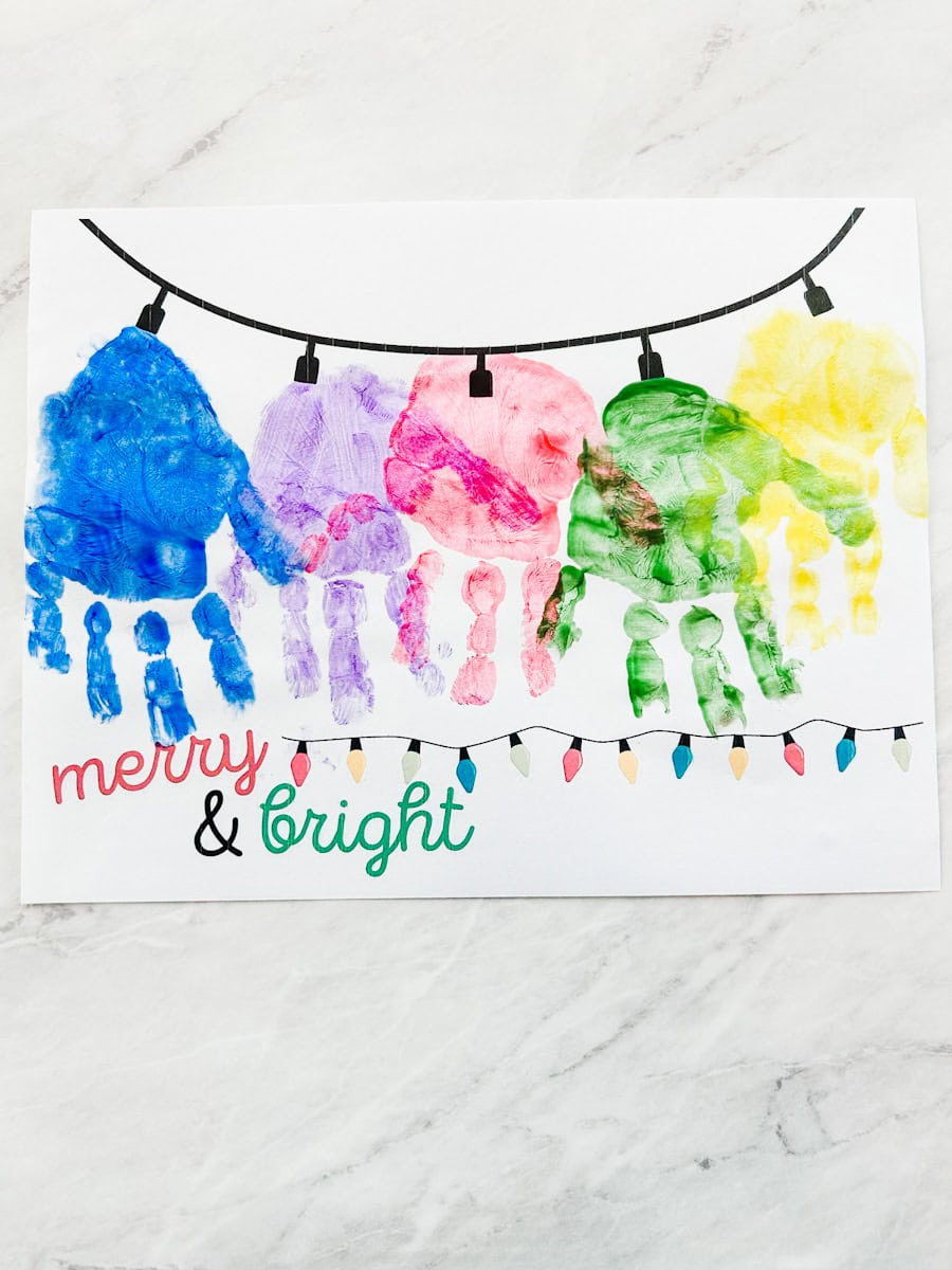 Christmas Lights Handprint Craft | Printable Template - Fox Farm Home in Christmas Light Handprint Template