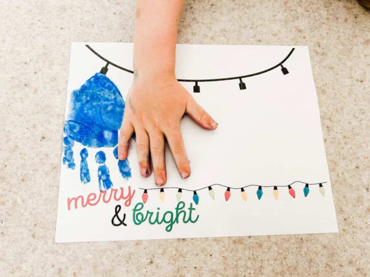 Christmas Light Handprint Template