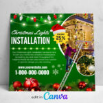 Christmas Lights Installation Services Flyer Template   Etsy Intended For Christmas Light Installation Flyer Template