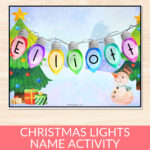 Christmas Lights Name Activity, Holiday Lights Name Craft, Toddler Within Christmas Light Name Template