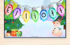 Christmas Lights Name Activity, Holiday Lights Name Craft, Toddler within Christmas Light Name Template