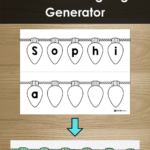 Christmas Lights Printable Name Activity Generator   A To Z Intended For Christmas Lights Name Craft Template