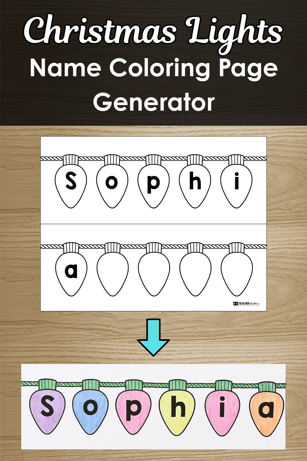 Christmas Lights Printable Name Activity Generator - A To Z intended for Christmas Lights Name Craft Template