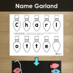 Christmas Lights Printable Name Activity Generator   A To Z With Christmas Lights Name Craft Template