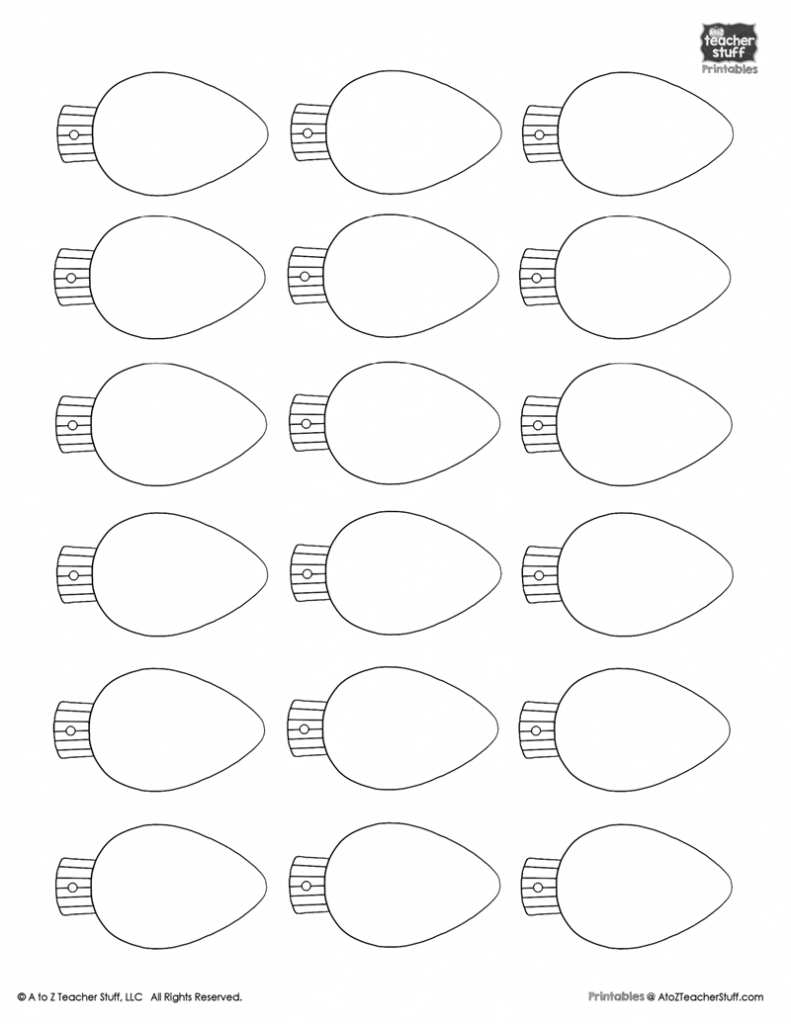 Christmas Lights Printablecoloring Page, Worksheet Or Pattern intended for Christmas Light Pattern Template