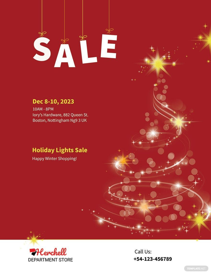 Christmas Lights Sale Flyer Template In Psd, Illustrator, Indesign throughout Christmas Lights Flyer Template Free